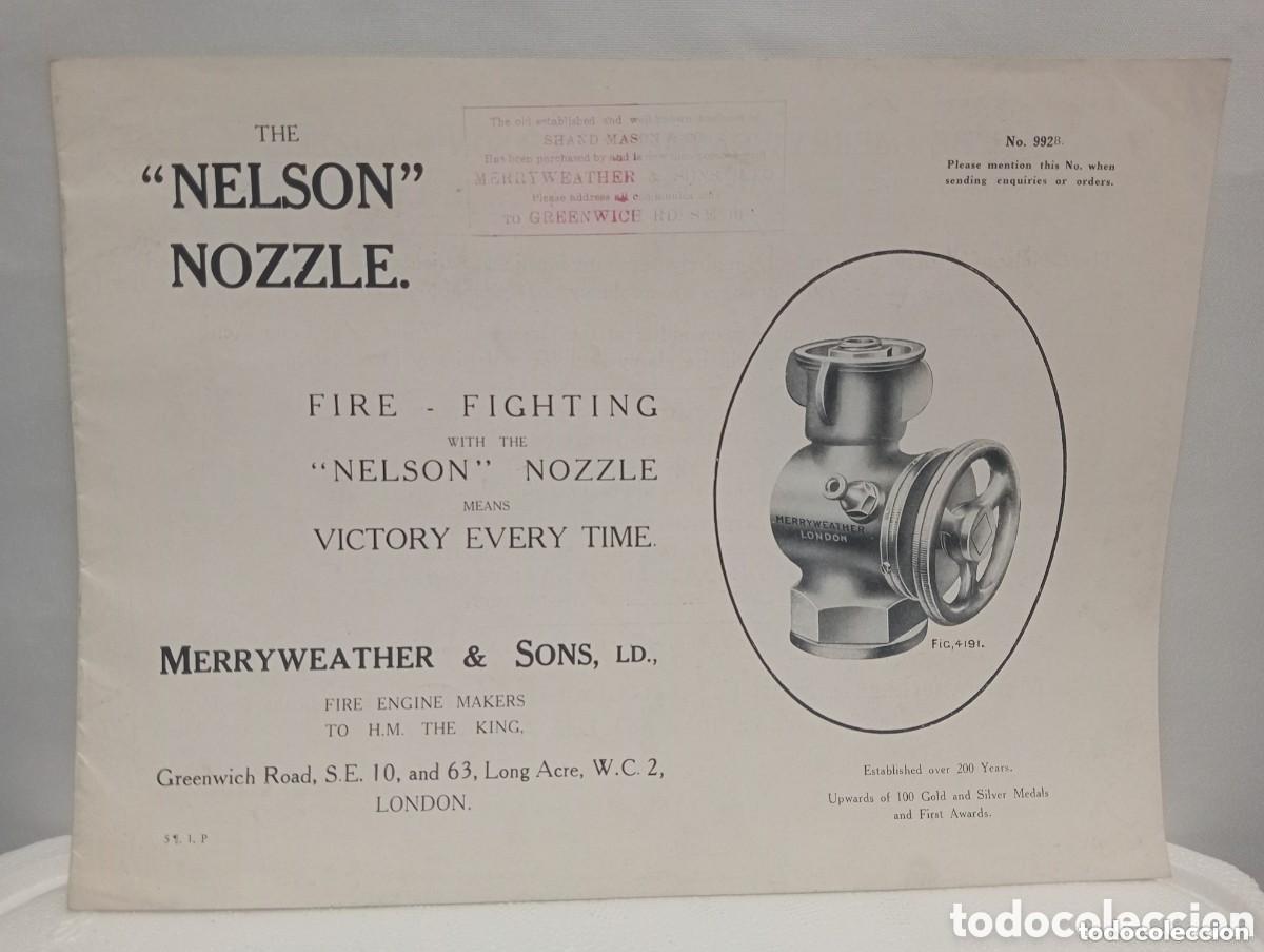 Cat&aacute;logos publicit&aacute;rios: ANTIGUO CAT&Aacute;LOGO PUBLICITARIO MERRYWEATHER & SONS. THE NELSON NOZZLE. APARATO CONTRA INCENDIOS