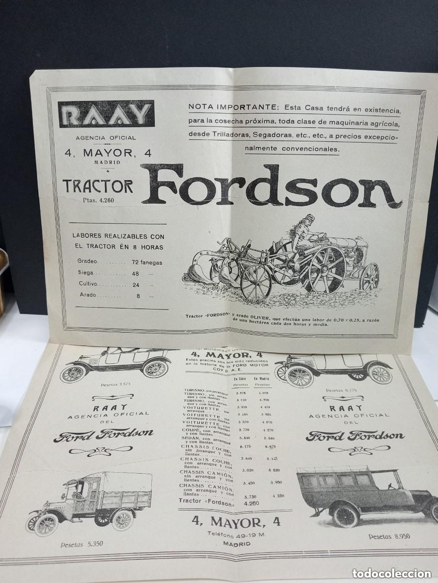 Advertising Catalogs: RAAY &ndash; AGENCIA OFICIAL DEL FORD FORDSON &ndash; EL AUTOMOVIL UNIVERSAL. TRACTOR. CALLE MAYOR 4, MADRID