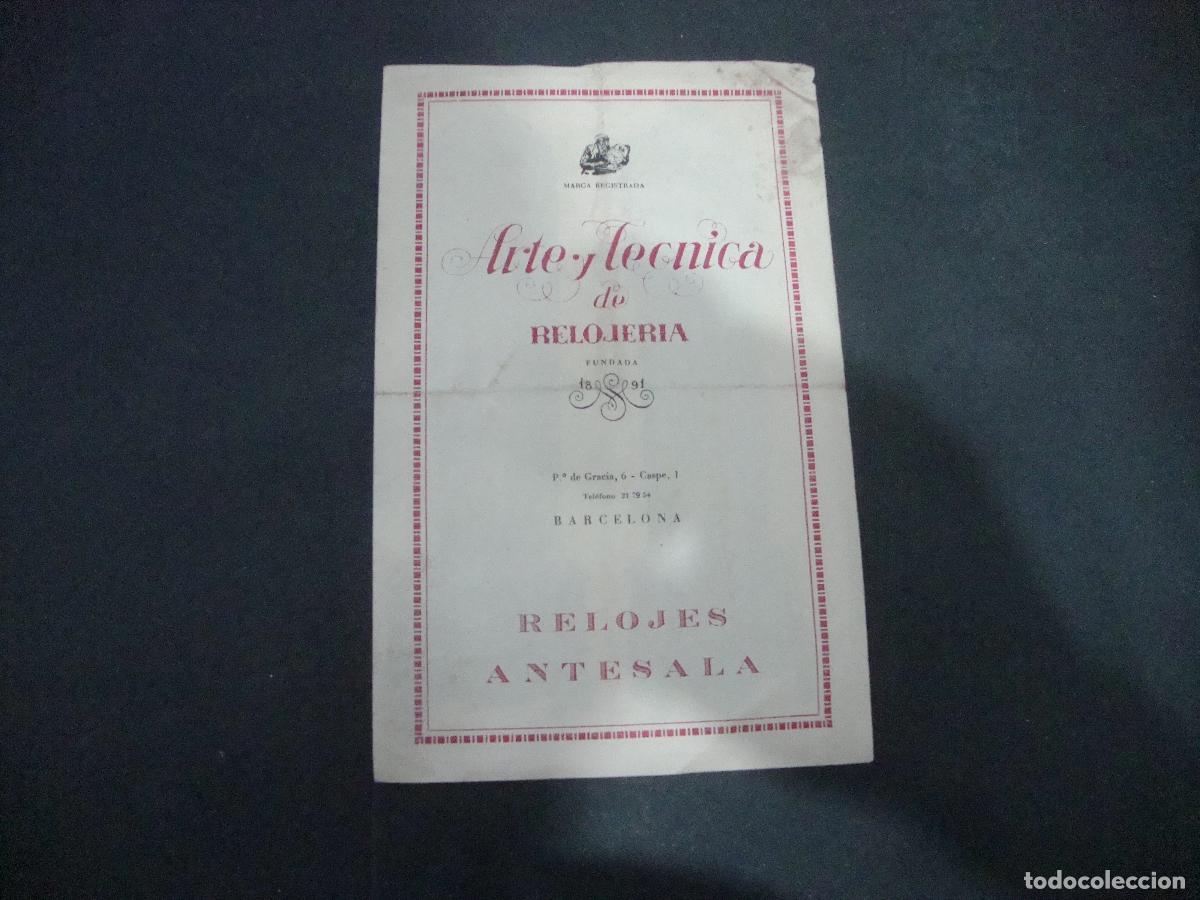 Cat&aacute;logos publicitarios: CATALOGO ARTE Y TECNICA DE RELOJERIA