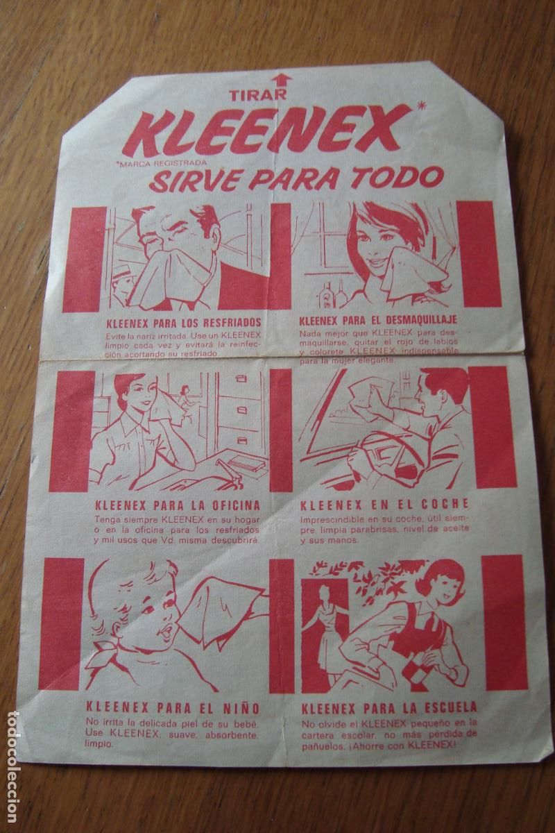 Cat&aacute;logos publicitarios: ANTIGUO PROSPECTO PUBLICITARIO KLEENEX KIMBERLY CLARK CORPORATION. INIBSA BARCELONA
