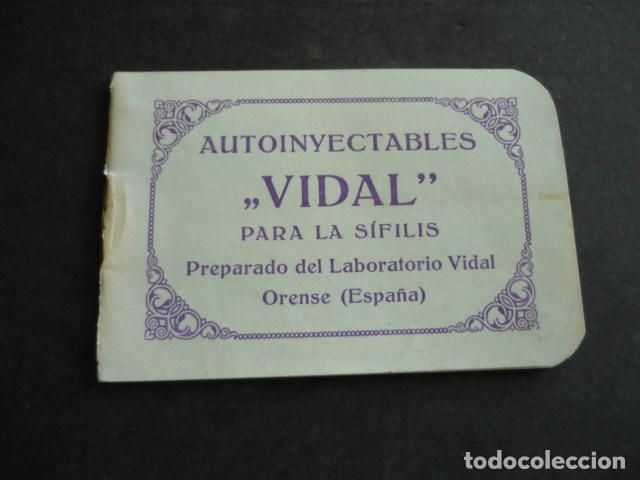 Cat&aacute;logos publicitarios: VIDAL AUTOINYECTABLES PARA LA SIFILIS PREPARADO LABORATORIO ORENSE MANUAL DE USO PUBLICIDAD