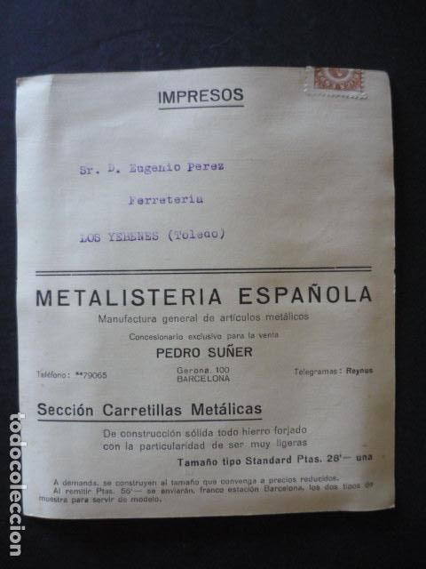 Cat&aacute;logos publicit&aacute;rios: BARCELONA METALISTERIA ESPA&Ntilde;OLA CARRETILLAS METALICAS IMPRESO PUBLICITARIO A&Ntilde;OS 30