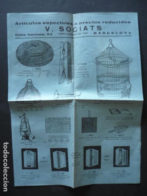 Cat&aacute;logos publicit&aacute;rios: BARCELONA V. SOCIATS ARTICULOS ESPECIALES CATALOGO PUBLICITARIO A&Ntilde;OS 30
