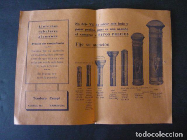 Cat&aacute;logos publicitarios: BARCELONA TEODORO CAMP&Iacute; LINTERNAS TUBULARES ALEMANAS PUBLICIDAD A&Ntilde;OS 30