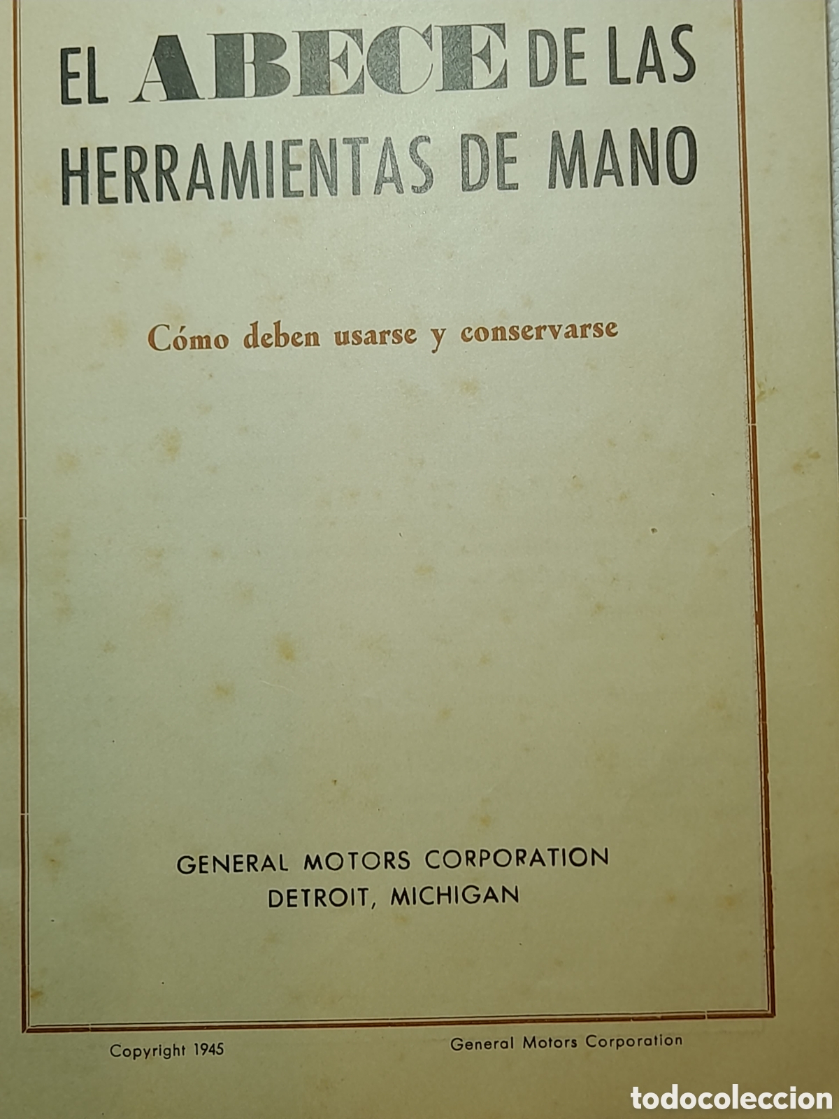 Cat&aacute;logos publicitarios: Folleto Herramientas General Motors. Dibujos Pedro Primitivo Walt Disney 1945