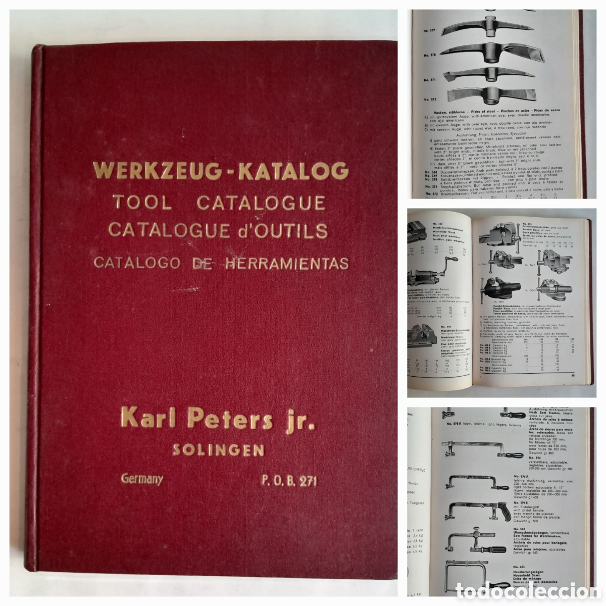 Cat&aacute;logos publicitarios: Werkzeug-Katalog. Tool catalogue d'outils, Cat&aacute;logo de herramientas Karl Peters Jr. Solinger Germany
