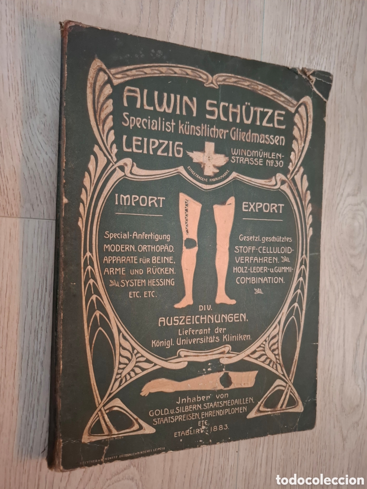 Cat&aacute;logos publicitarios: Alwin Sch&uuml;tze, cat&aacute;logo alem&aacute;n de ortopedia y cirug&iacute;a de 1906 con ilustraciones y precios, medicina