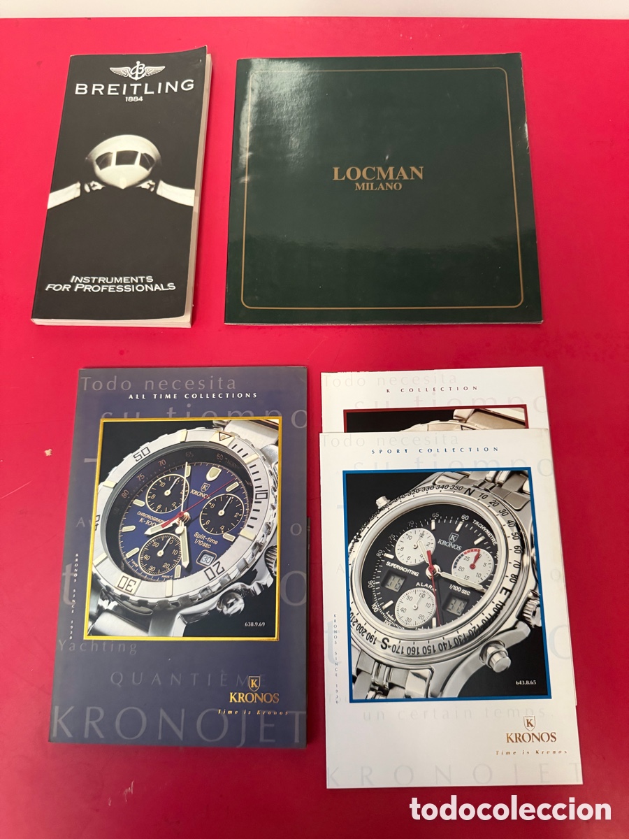 Cat&aacute;logos publicitarios: Lote 5 Cat&aacute;logos Originales Relojer&iacute;a Breitling Lo