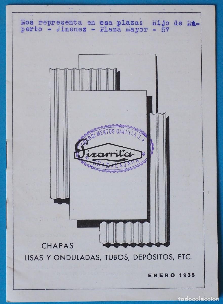 Werbekataloge: ANTIGUO CATALOGO: FIBROCEMENTOS CASTILLA S.A. GUADALAJARA. A&Ntilde;O 1935