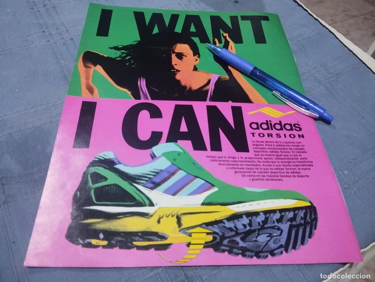 Cat&aacute;logos publicitarios: ZAPATILLAS ADIDAS TORSION ANUNCIO PUBLICIDAD REVISTA 1989 BONITO PARA ENMARCAR
