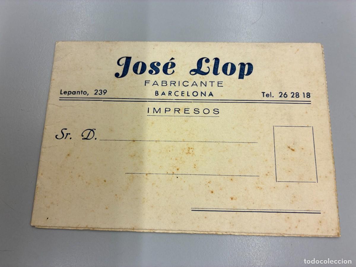 Cat&aacute;logos publicitarios: JOS&Eacute; LLOP, FABRICANTE. BARCELONA. ESMERILADOS CL&Iacute;NICOS, QU&Iacute;MICOS E INDU. ANTIGUO TRIPTICO COMERCIAL