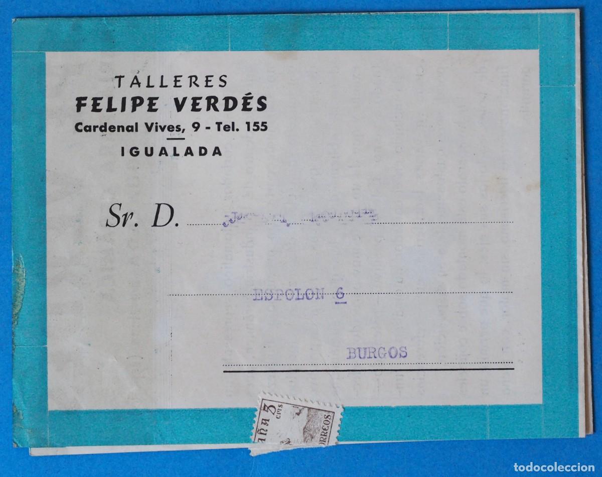 Cat&aacute;logos publicitarios: ANTIGUO CATALOGO: TALLERES FELIPE VERD&Eacute;S. COSTRUCCI&Oacute;N DE MAQUINARIA. IGUALADA (BARCELONA)