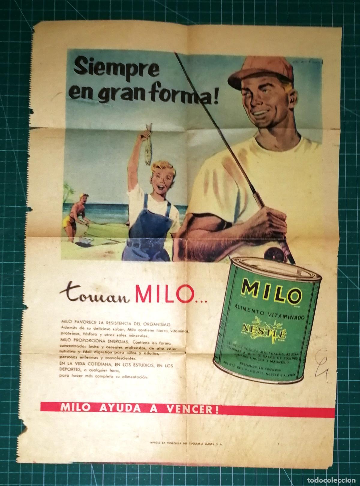 Cat&aacute;logos publicitarios: RECORTE - HOJA - PUBLICIDAD. ALIMENTO VITAMINADO MILO, NESTL&Eacute;. Revista Estampas. 1958. NESTUM