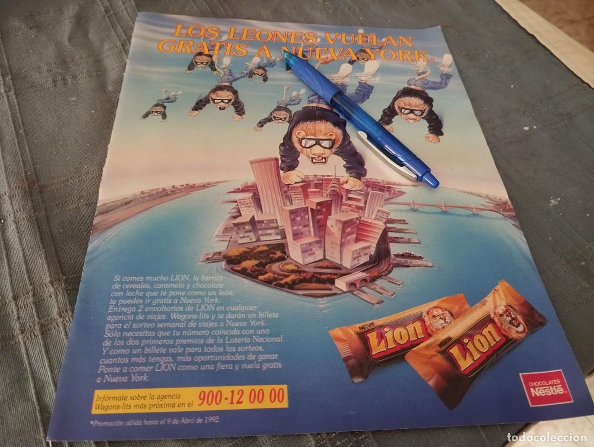 Cat&aacute;logos publicitarios: NESTLE LION ANUNCIO PUBLICIDAD REVISTA 1992 BONITO PARA ENMARCAR