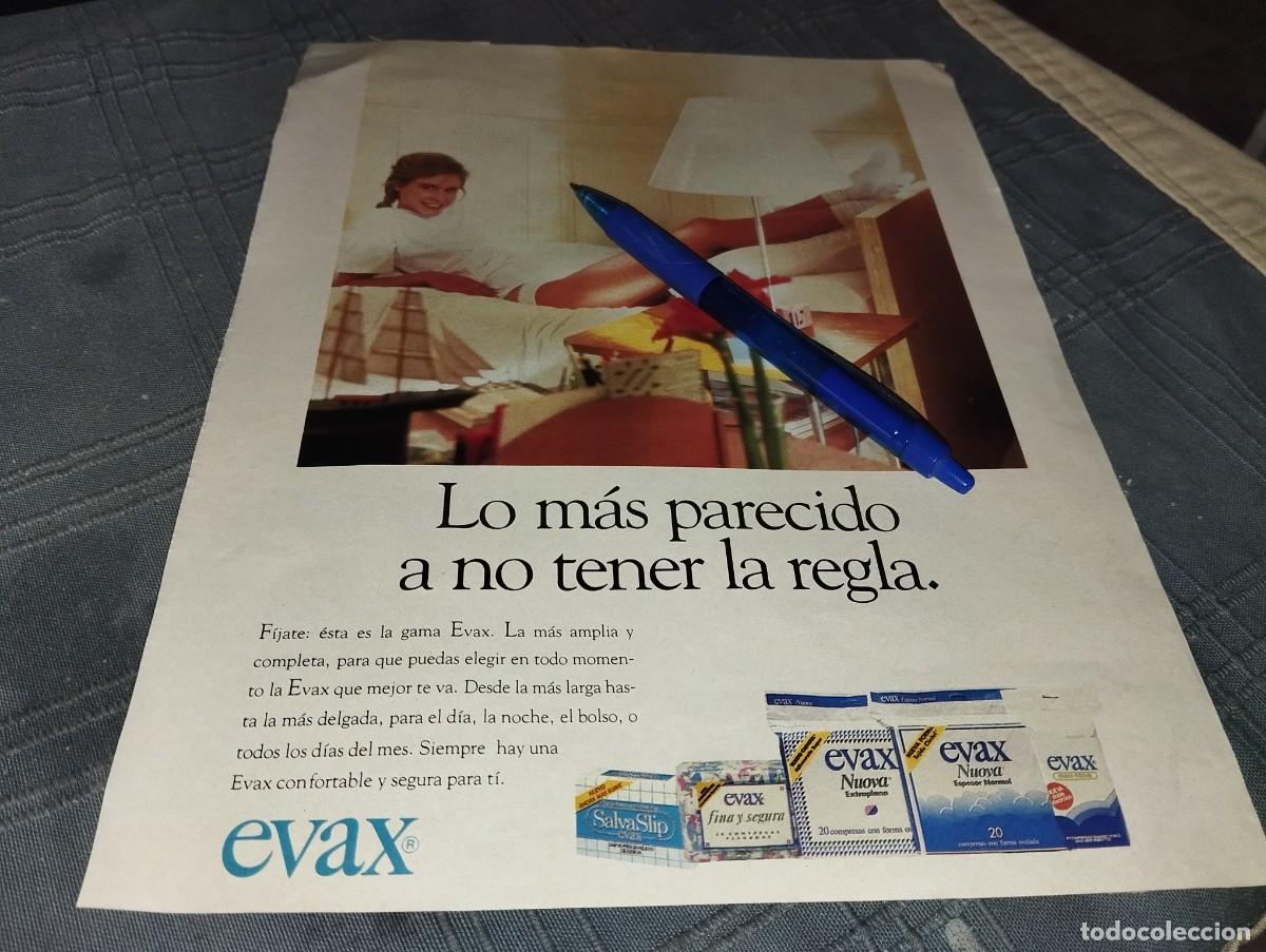 Cat&aacute;logos publicitarios: COMPRESAS TAMPAX EVAX ANUNCIO PUBLICIDAD REVISTA BONITO PARA ENMARCAR