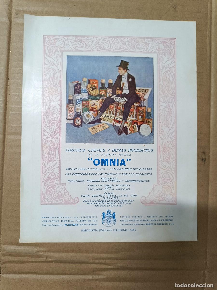 Cat&aacute;logos publicitarios: ANTIGUO FOLLETO DE PUBLICIDAD, CREMA DE CALZADO OMNIA, PREMIO EXPOSICION DE 1929, BARCELONA -P24