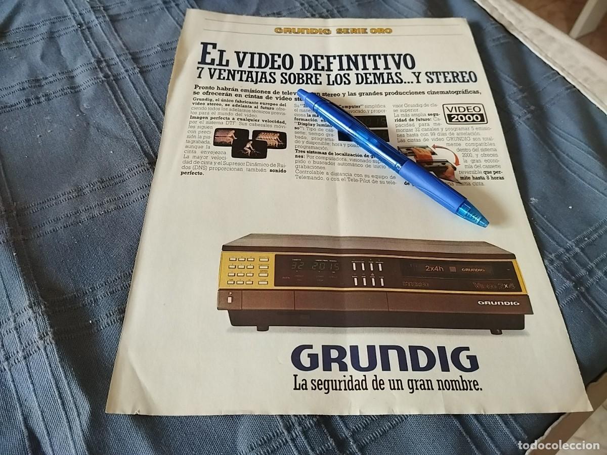 Cat&aacute;logos publicitarios: VIDEO 2000 GRUNDIG SERIE ORO ANUNCIO PUBLICIDAD REVISTA