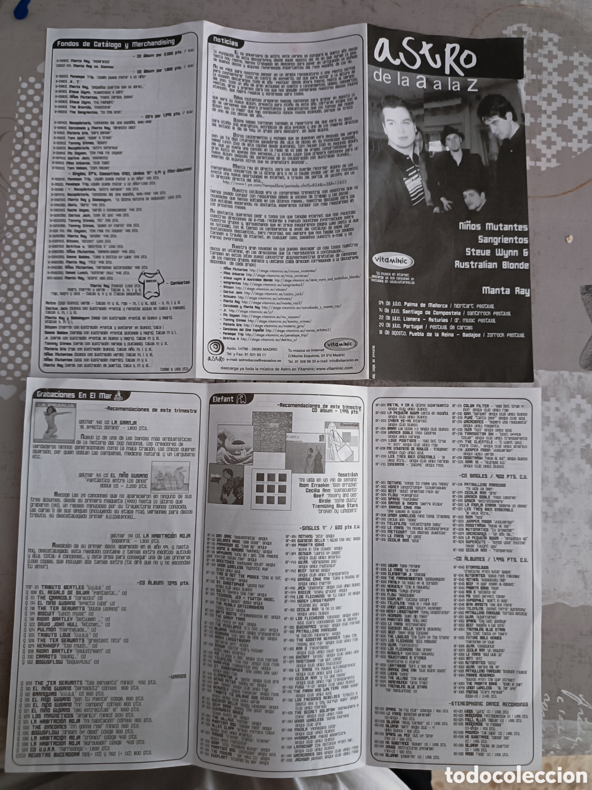 Cat&aacute;logos publicitarios: CATALOGO ASTRO DE LA A A LA Z . SELLO MUSICAL ROCK ALTERNATIVO INDIE ***PEDIDO MINIMO 10&euro;!!***
