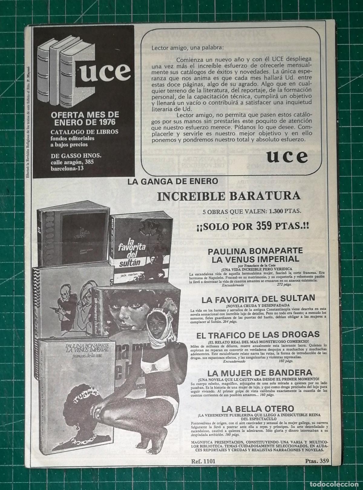 Cat&aacute;logos publicitarios: UCE : CAT&Aacute;LOGO DE LIBROS. Oferta mes de enero de 1976. - De Gass&oacute; Hnos., 1976