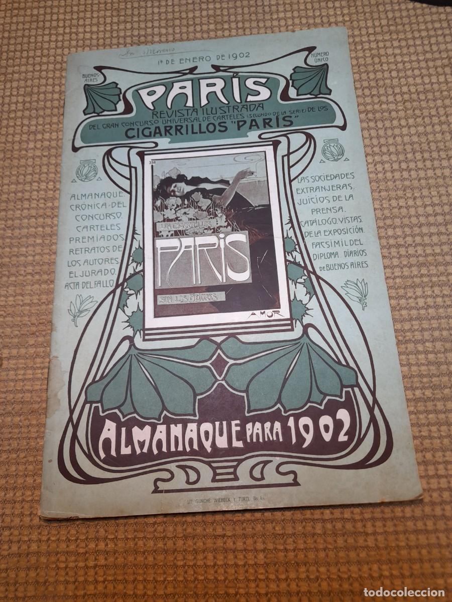Cat&aacute;logos publicitarios: Cat&aacute;logo &rdquo;CIGARRILLOS PARIS ALMANAQUE 1902&rdquo; Concurso de Carteles