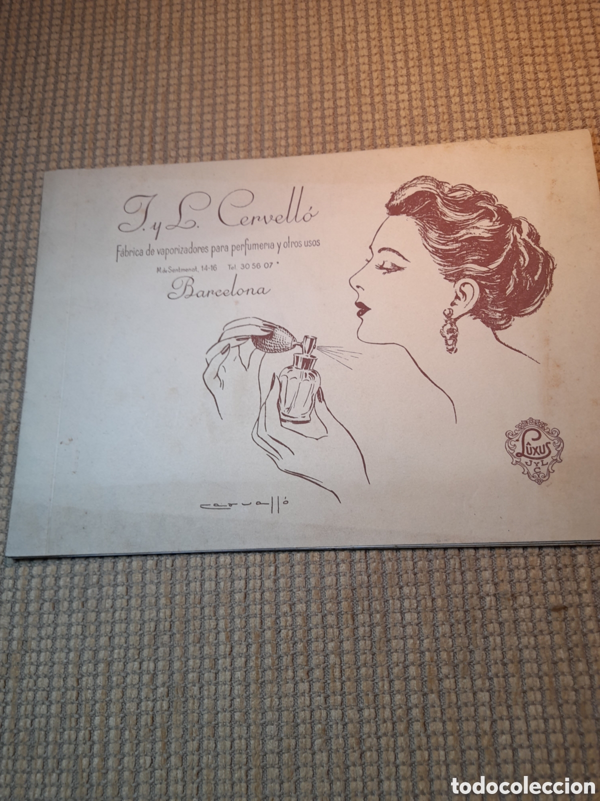 Cat&aacute;logos publicitarios: Cat&aacute;logo PERFUMERIA &rdquo;VAPORIZADORES LUXUS&rdquo; 1958. Barcelona J. y L. Cervell&oacute;