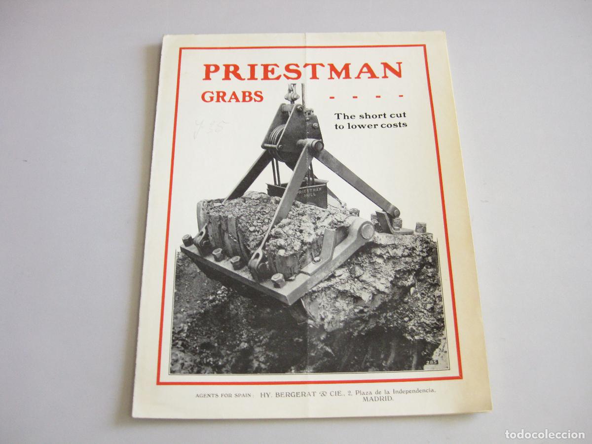 Advertising Catalogs: ANTIGUO CAT&Aacute;LOGO CARTEL DESPLEGABLE DE PRIESTMAN GRABS. EXCAVADORAS