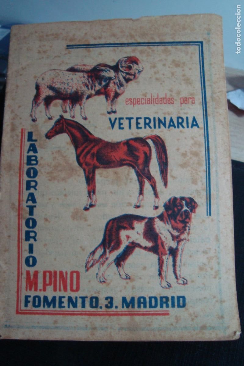 Cat&aacute;logos publicitarios: ANTIGUO FOLLETO LABORATORIO M. PINO. ESPECIALIDADES PARA VETERINARIA. MADRID