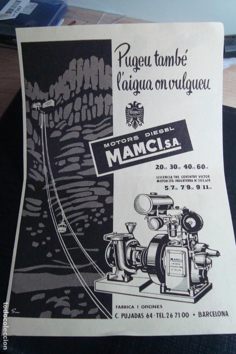 Cat&aacute;logos publicitarios: ANTIGUA PUBLICIDAD MOTORS DIESEL MAMCI S.A BARCELONA.