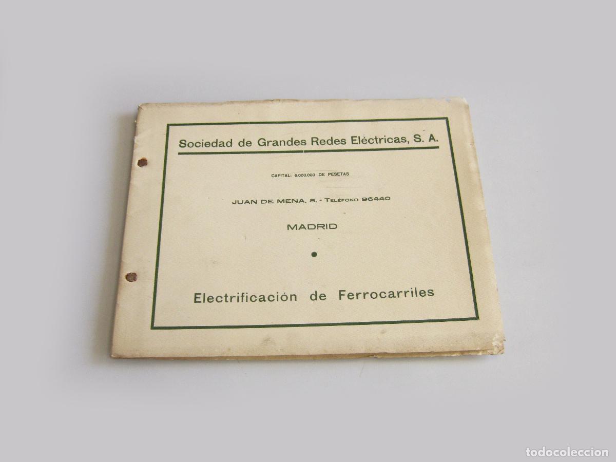 Cat&aacute;logos publicitarios: CAT&Aacute;LOGO DE LA SOCIEDAD DE GRANDES REDES EL&Eacute;CTRICAS. FERROCARRILES. 1933. LINEA BARCELONA MANRESA