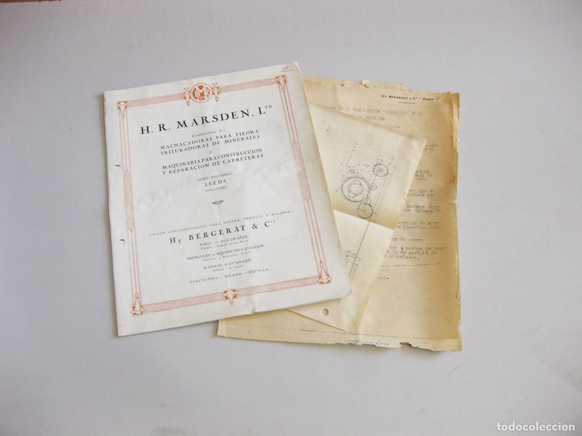Cat&aacute;logos publicitarios: CAT&Aacute;LOGO DE MACHADORAS DE PIEDRA Y TRITURADORAS H. R. MARSDEN. MAQUINARIA DE CONSTRUCCI&Oacute;N