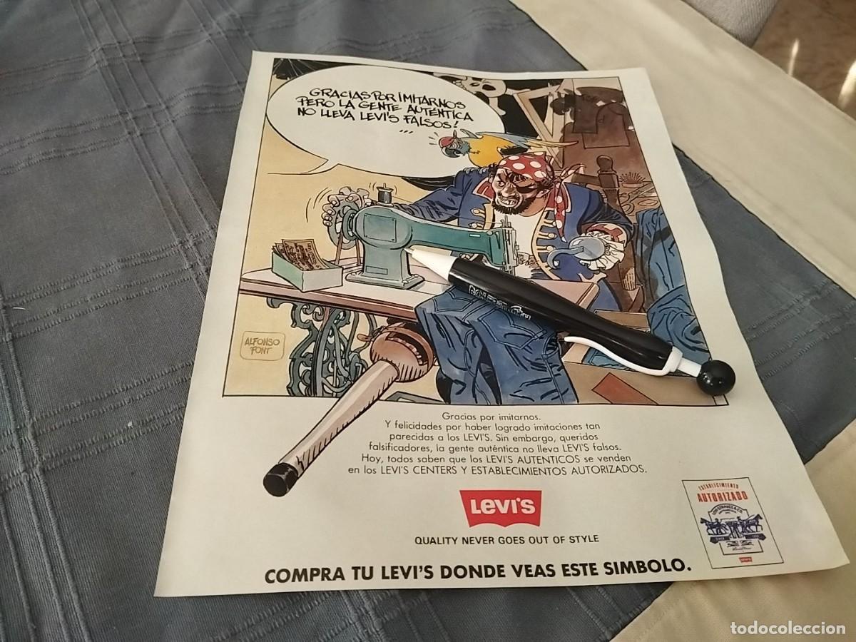 Cat&aacute;logos publicitarios: AQUEROS ROPA LEVI'S CONTRA LA PIRATERIA ANUNCIO PUBLICIDAD REVISTA 1989 BONITO PARA ENMARCAR