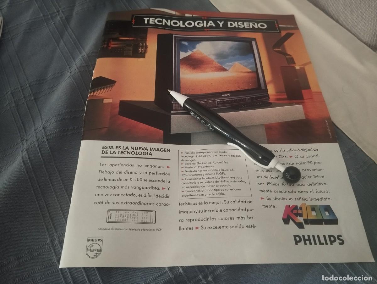 Cat&aacute;logos publicitarios: TELEVISOR K 100 PHILIPS ANUNCIO PUBLICIDAD REVISTA 1989 BONITO PARA ENMARCAR