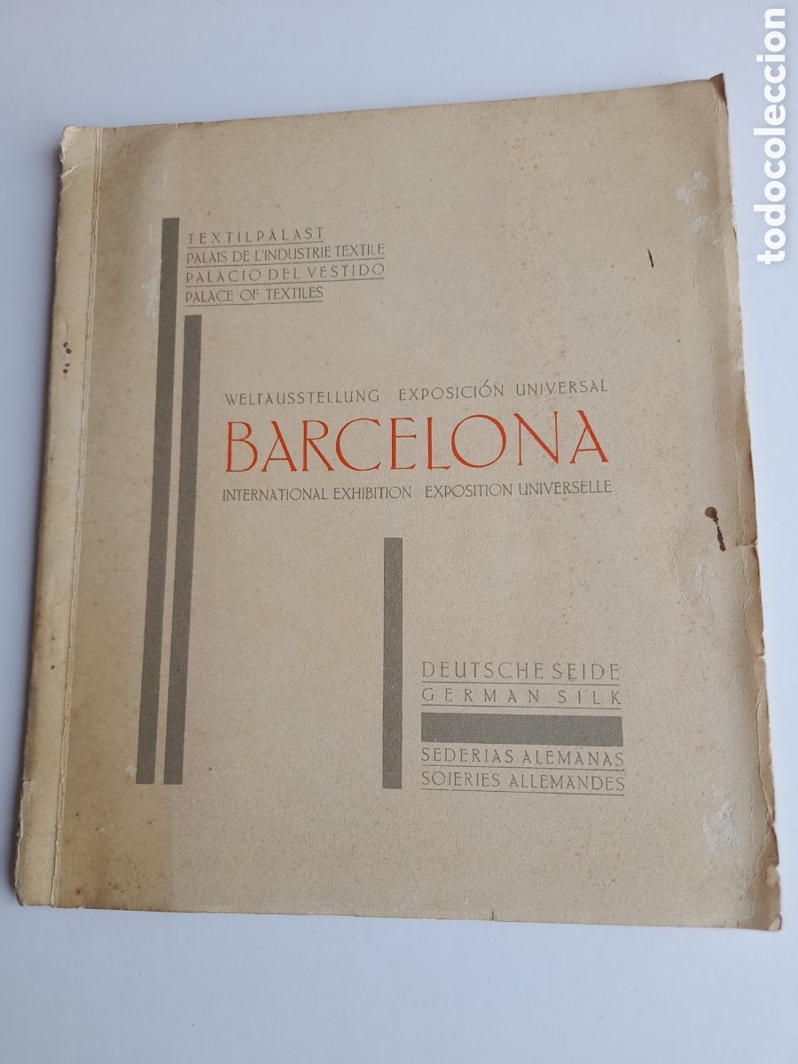 Cat&aacute;logos publicitarios: Cat&aacute;logo EXPOSICION INTERNACIONAL 1929 BARCELONA SEDERIAS ALEMANAS