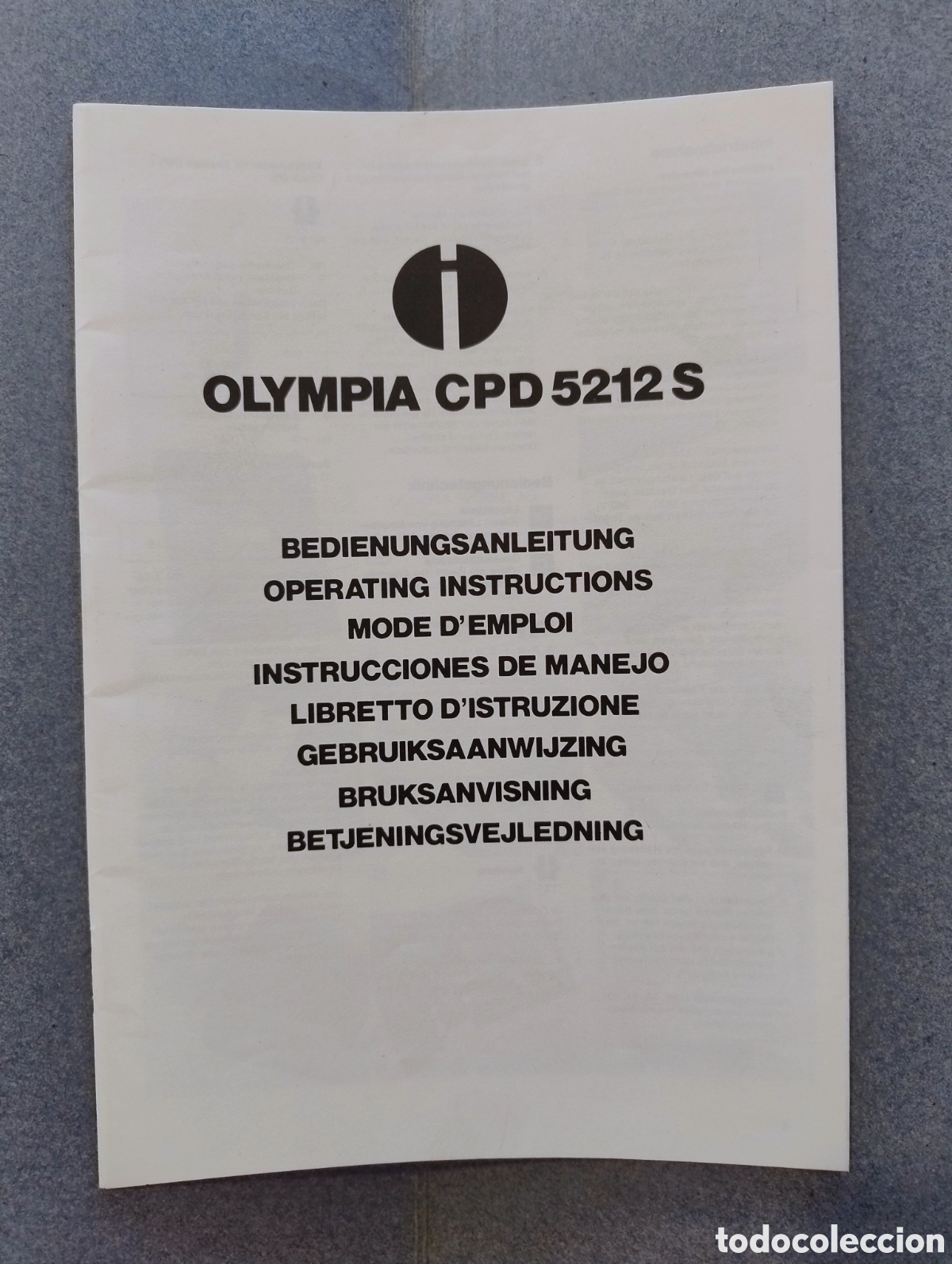 Cat&aacute;logos publicitarios: Manual instrucciones Olympia CPD