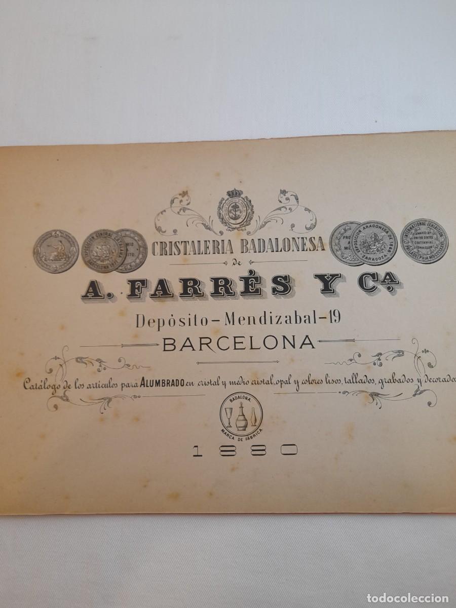 Cat&aacute;logos publicitarios: Cat&aacute;logo ILUMINACION BADALONA 1880 &rdquo; LA CRISTALERA BADALONESA&rdquo; de A.Farres y Ca.