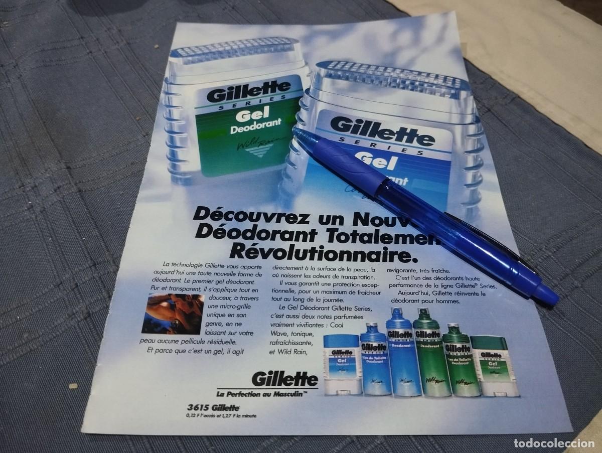 Cat&aacute;logos publicitarios: DESODORANTE GILLETTE GEL ANUNCIO PUBLICIDAD REVISTA FRANCESA 1995 BONITO PARA ENMARCAR