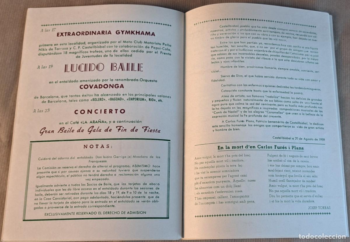 Cat&aacute;logos publicitarios: Fiesta Mayor Castellbisbal 1959 &ndash; Programa oficial - Foto 5