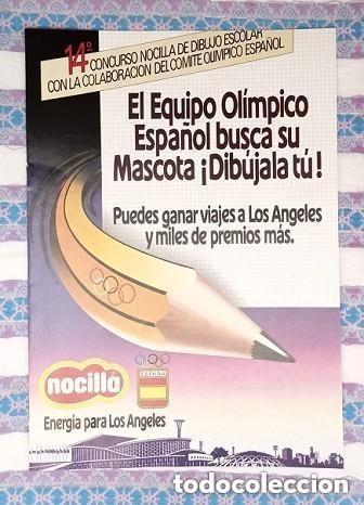 Cat&aacute;logos publicitarios: FOLLETO DE UN CONCURSO DIBUJO ORGANIZADO POR NOCILLA PARA OLIMPIADAS LOS ANGELES 84 SON 4 PAGINAS