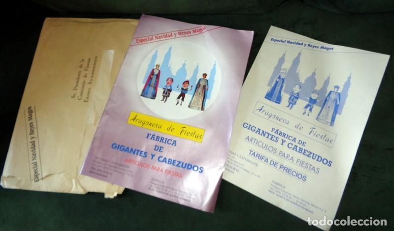 Cat&aacute;logos publicitarios: SOBRE AYUNTAMIENTO ZARAGOZA FESTEJOS CAT&Aacute;LOGO REYES MAGOS NAVIDAD PRECIOS A&Ntilde;O 1993 ARAGONESA FIESTAS