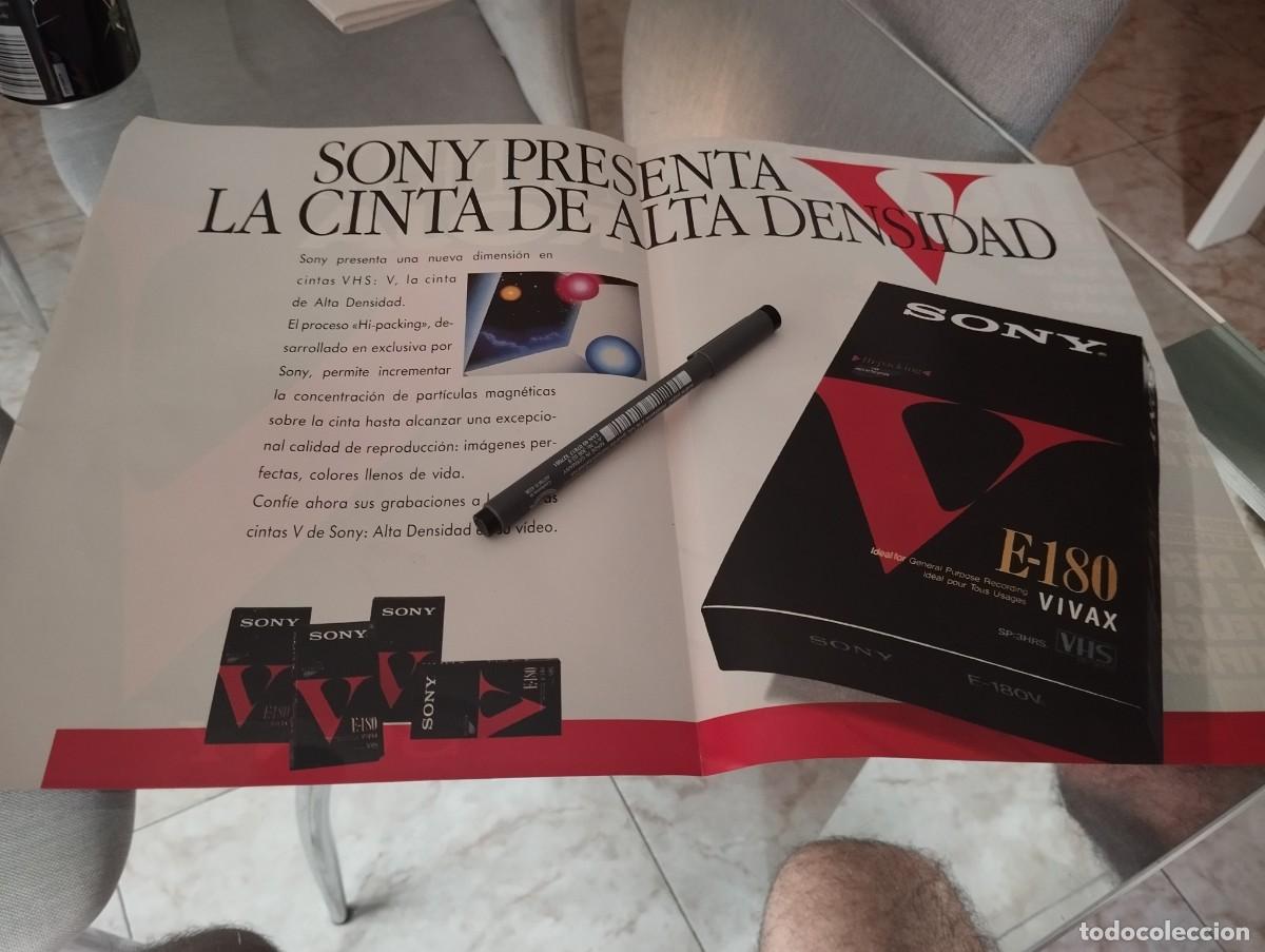 Cat&aacute;logos publicitarios: CINTAS VHS SONY ANUNCIO PUBLICIDAD REVISTA 3 P&Aacute;GINAS 1990
