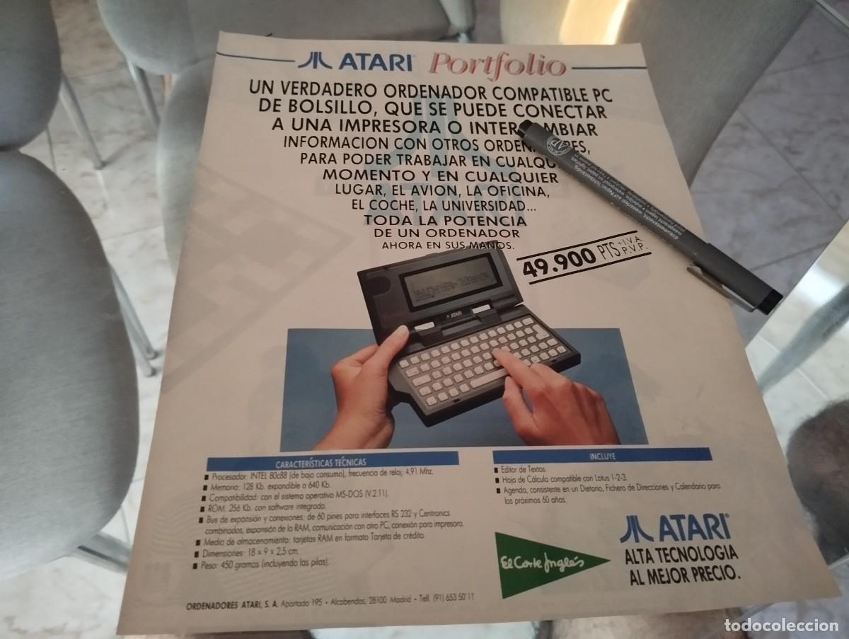 Cat&aacute;logos publicitarios: ATARI ORDENADOR DE BOLSILLO ANUNCIO PUBLICIDAD REVISTA 1990 BONITO PARA ENMARCAR