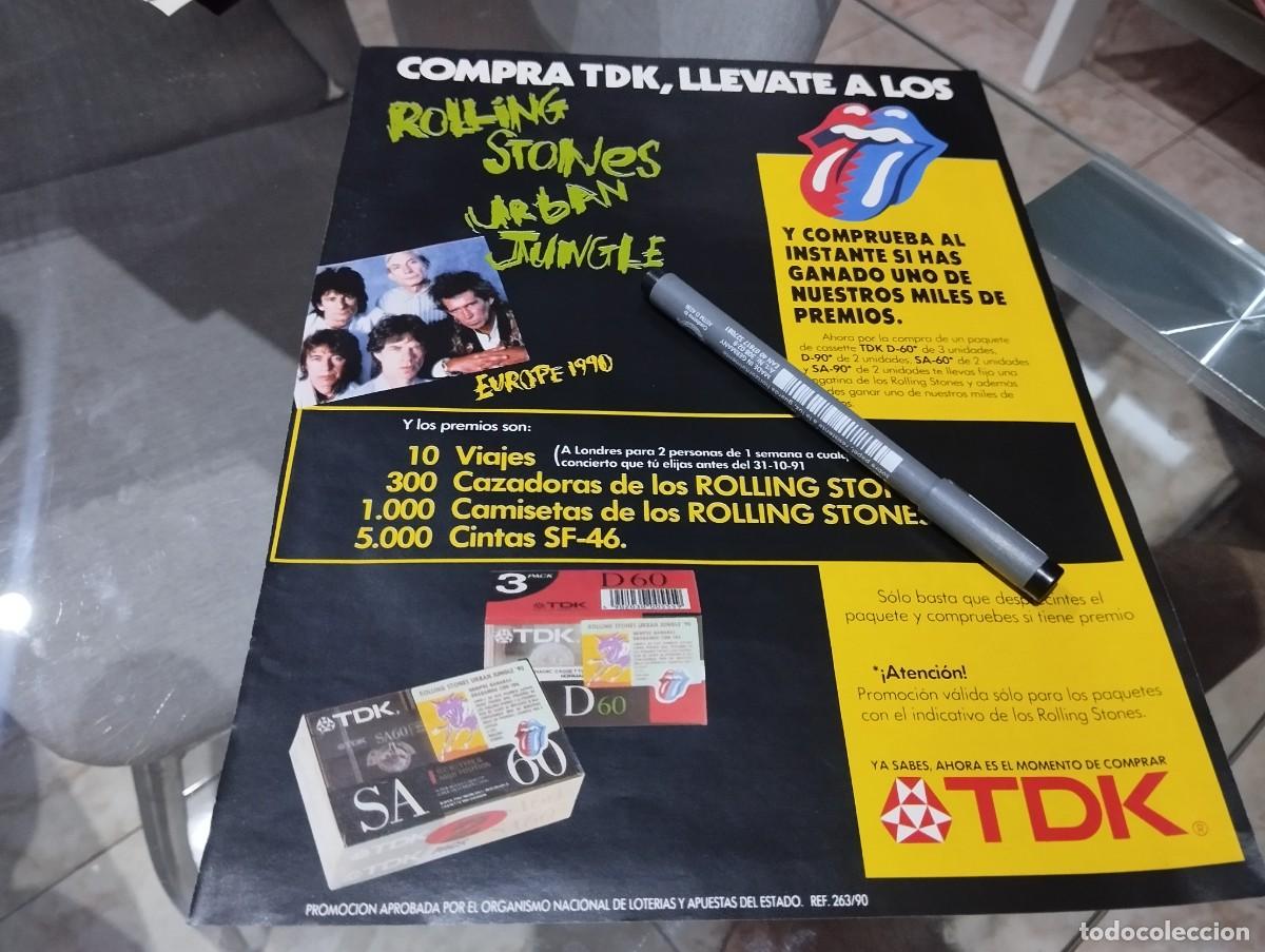 Cat&aacute;logos publicitarios: CINTAS TDK ROLLING STONES URBAN JUNGLE ANUNCIO PUBLICIDAD REVISTA 1990 BONITO PARA ENMARCAR