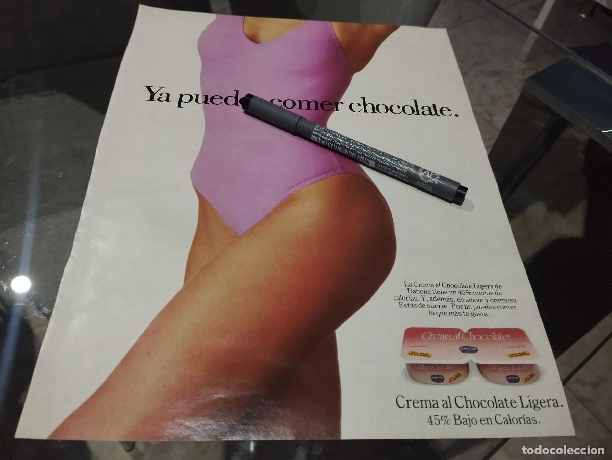 Cat&aacute;logos publicitarios: DANONE CREMA AL CHOCOLATE ANUNCIO PUBLICIDAD REVISTA 1990 BONITO PARA ENMARCAR