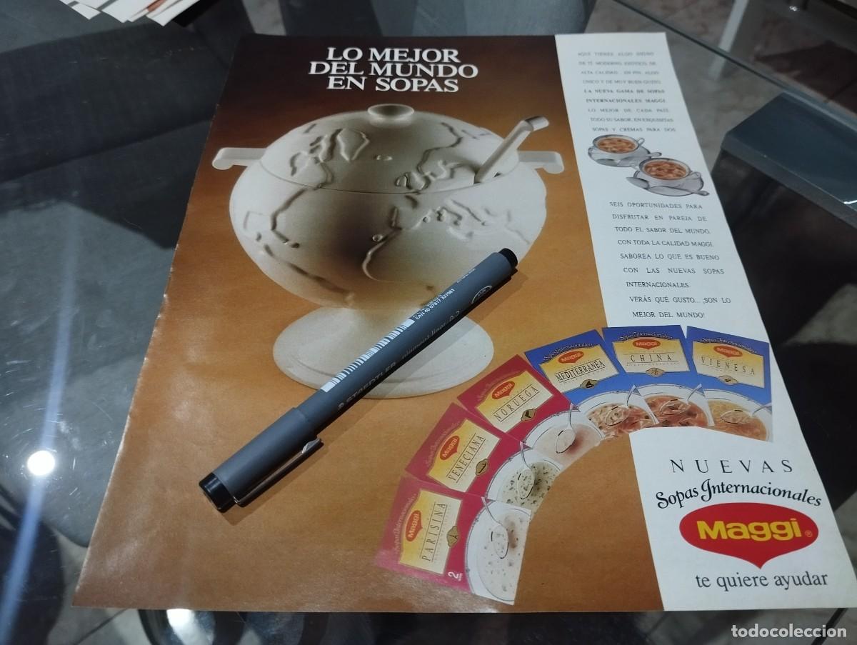 Cat&aacute;logos publicitarios: SOPAS MAGGI REVERSO WHISKY WHITE LABEL ANUNCIO PUBLICIDAD REVISTA 1990 BONITO PARA ENMARCAR