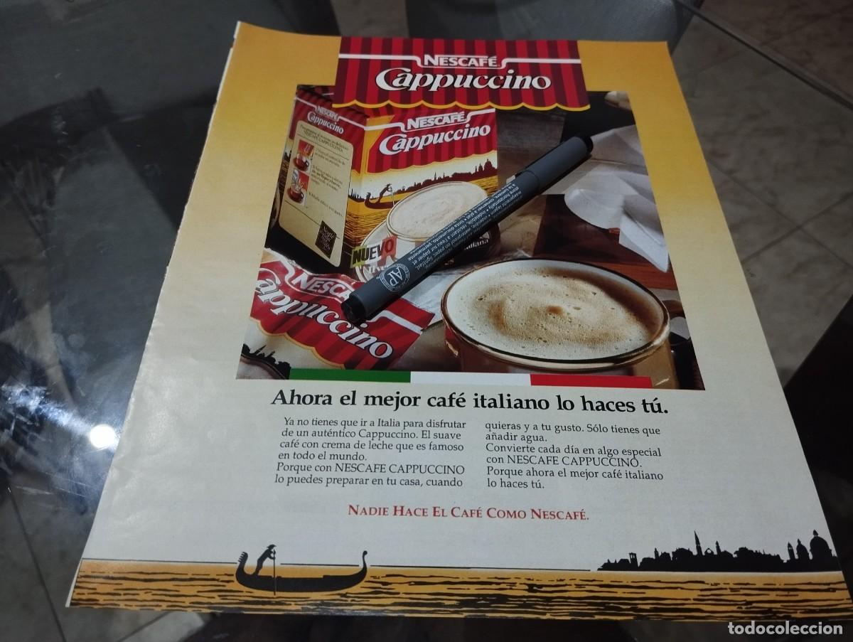 Cat&aacute;logos publicitarios: NESCAFE CAPPUCCINO ANUNCIO PUBLICIDAD REVISTA 1991 BONITO PARA ENMARCAR