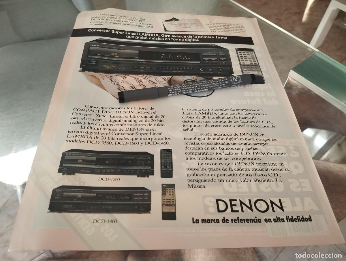 Cat&aacute;logos publicitarios: COMPAC DISC DENON ANUNCIO PUBLICIDAD REVISTA 1991 BONITO PARA ENMARCAR