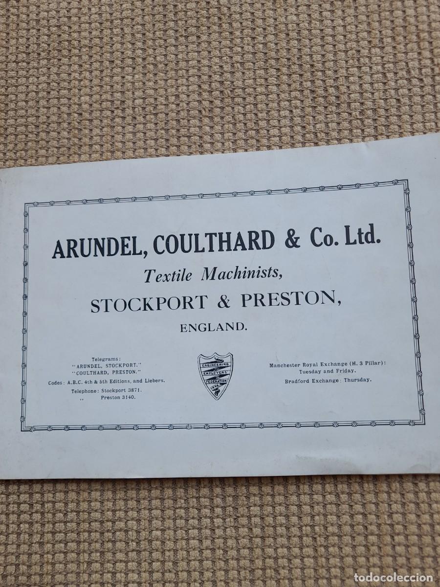 Cat&aacute;logos publicitarios: Cat&aacute;logo MAQUINARIA TEXTIL 1910_20 &rdquo;ARUNDEL, COULTHARD 6 Co.Ltd.&rdquo; MANCHESTER (EN INGL&Eacute;S)
