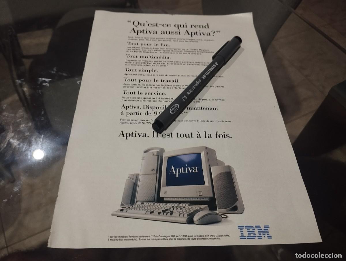 Cat&aacute;logos publicitarios: ORDENADOR IBM APTIVA II ANUNCIO PUBLICIDAD REVISTA FRANCESA 1995 BONITO PARA ENMARCAR