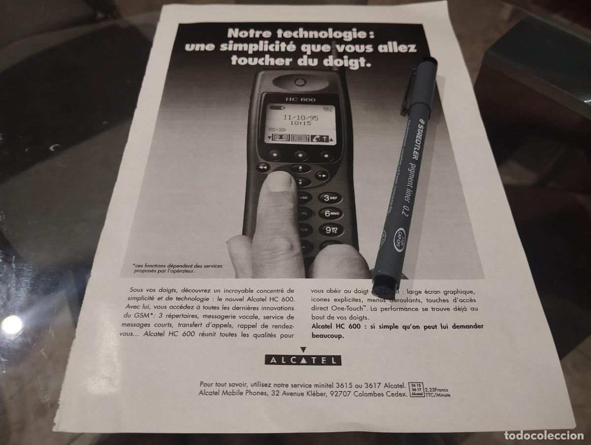 Cat&aacute;logos publicitarios: TELEFONO MOVIL ALCATEL ANUNCIO PUBLICIDAD REVISTA FRANCESA 1995 BONITO PARA ENMARCAR