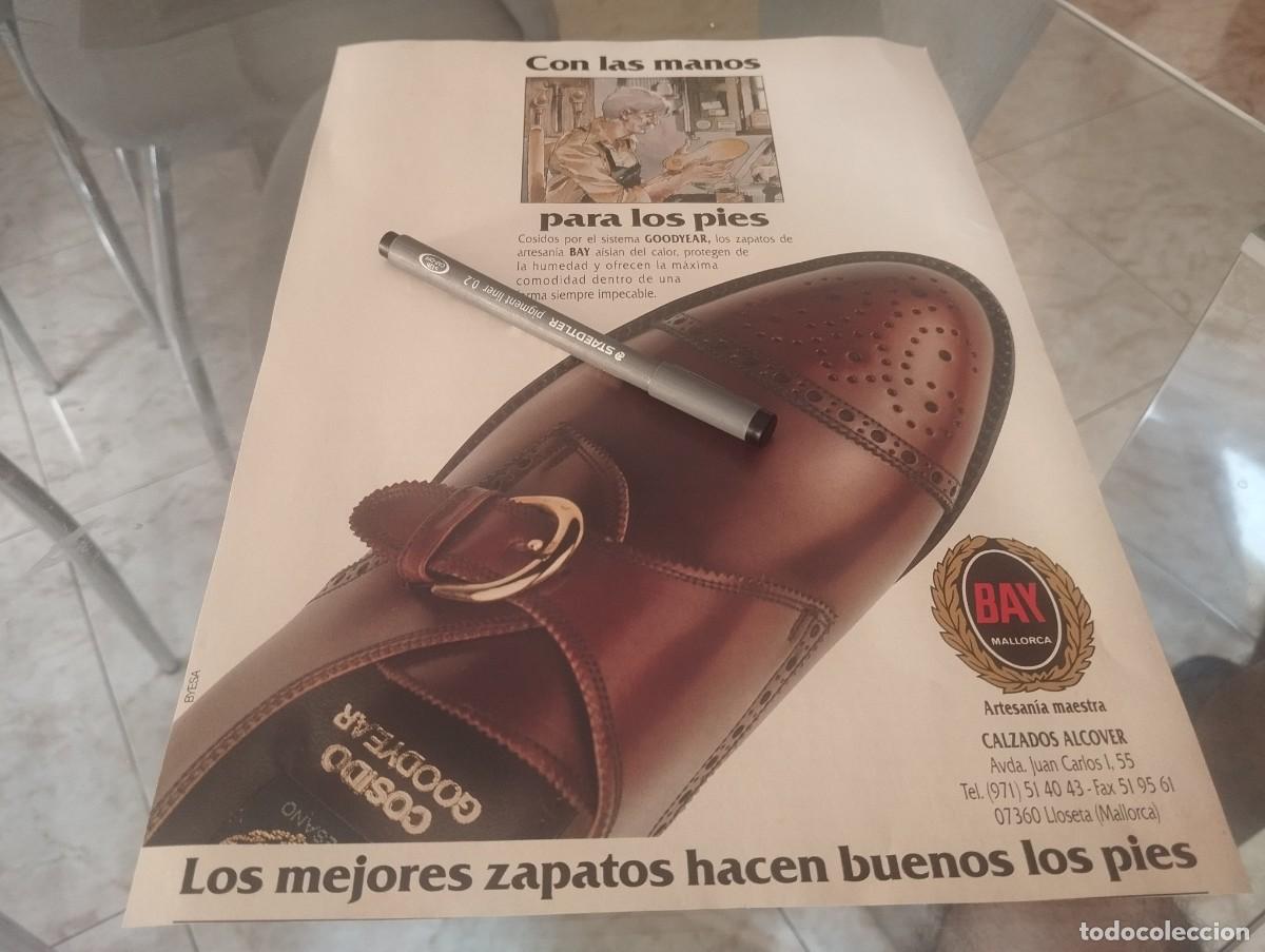 Cat&aacute;logos publicitarios: ZAPATOS ARTESANOS BAY MALLORCA CALZADOS ALCOVER ANUNCIO PUBLICIDAD REVISTA 1992 BONITO PARA ENMARCAR